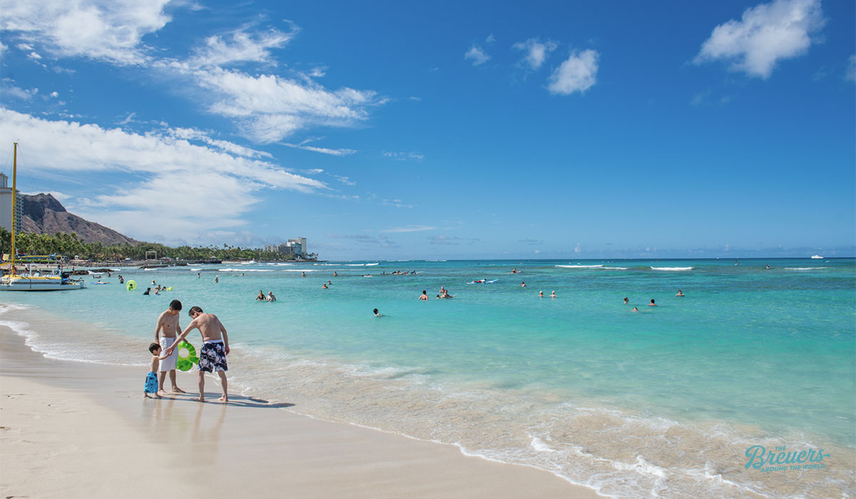 Traumhafter Waikiki-Beach in Honolulu auf Oahu